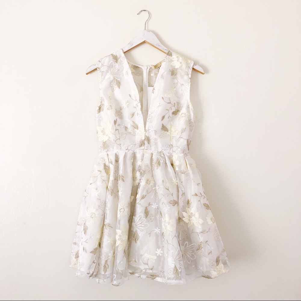 Lurelly Embroidered 3D Floral Mini Diana Dress